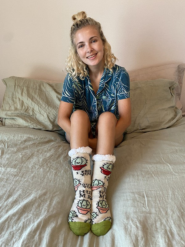 Love Sucks Women's Cozy Sherpa Slipper Socks