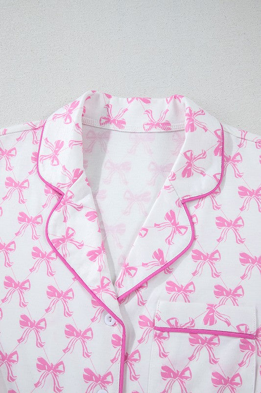 Feminine Bowknot Pajama Set