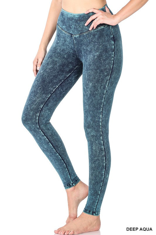 Stretch & Slay: Mineral Washed Yoga Leggings