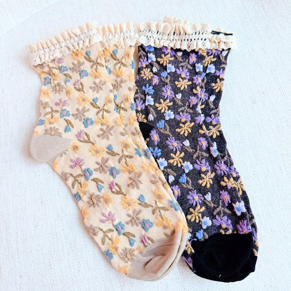 Vintage Blossom Socks - Set of 2