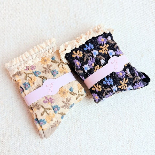 Vintage Blossom Socks - Set of 2