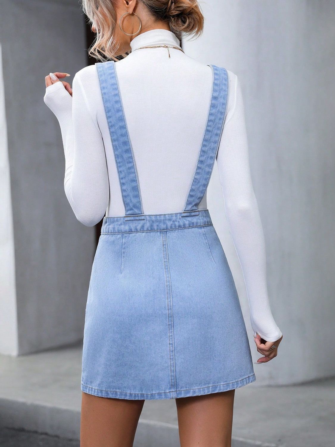 Denim Dreams: Wide Strap Overall Dress