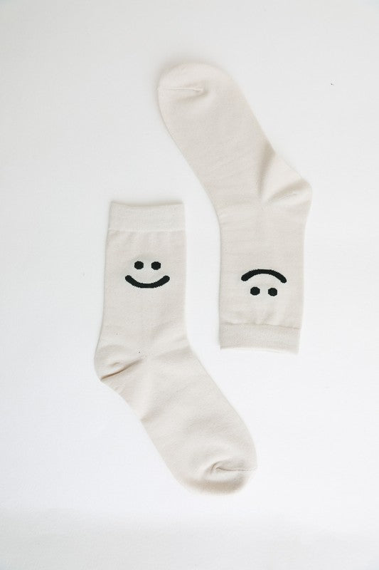 Smiley Face Crew Socks